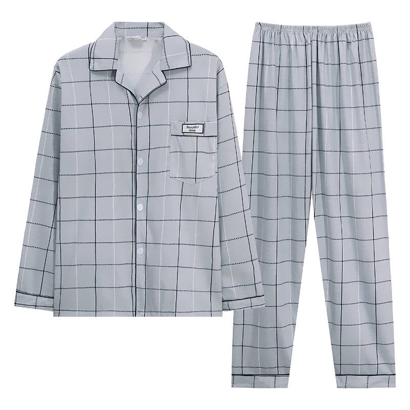 Set đồ ngủ mặc ở nhà vải cotton dài tay họa tiết hoạt hình thời trang xuân thu cho nam