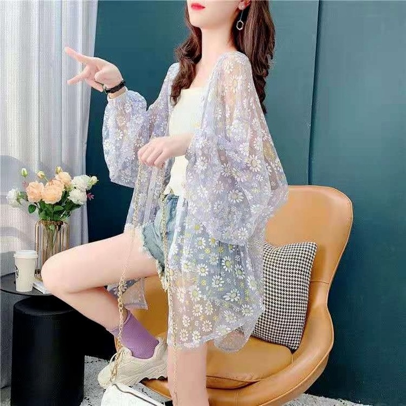 Áo Khoác Lưới Họa Tiết Hoa Cúc Thời Trang Hàn Quốc Dành Cho Nữ 2022 | BigBuy360 - bigbuy360.vn