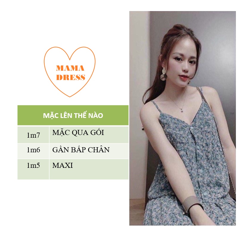 Đầm BẦU hoa xanh tiểu thư mùa hè MAMA DRESS váy Suông váy bầu 2 dây sexy quyến rũ cho mẹ bầu đi chơi biển đi dạo đẹp rẻ