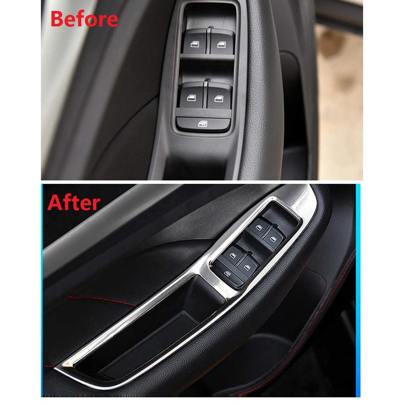 Khung Viền Công Tắc Cửa Sổ Xe Hơi Bằng Inox Trang Trí Cho MG ZS 2017-2021