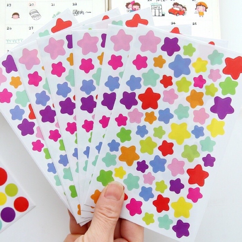 Bộ 6 Miếng Dán Trang Trí Đồ Dùng Nhiều Màu Sắc Xinh Xắn