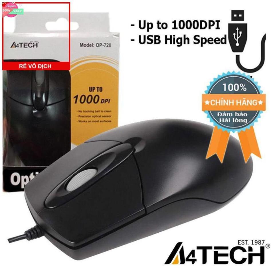 CHUỘT MÁY TÍNH A4TECH 720 USB GAME siêu trâu sử dụng cho máy vi tính để bàn hoặc laptop