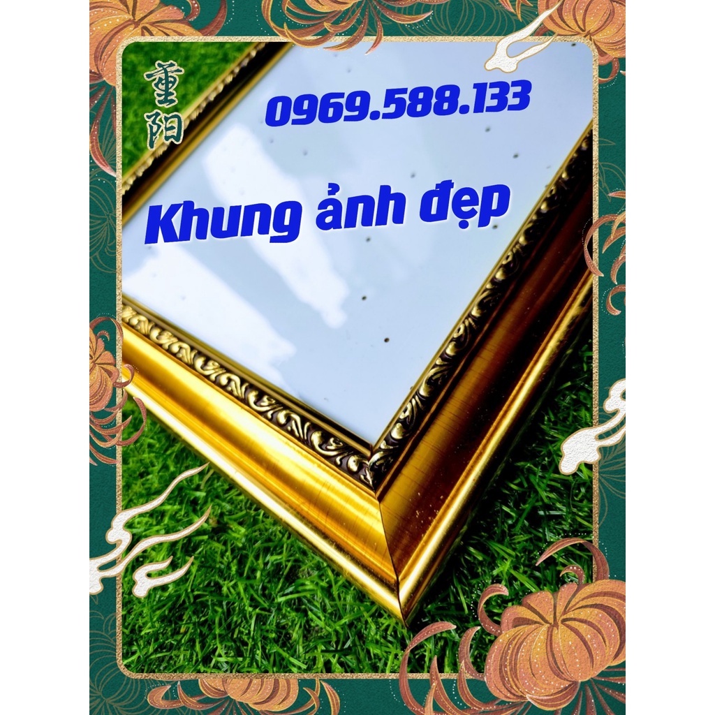 { Mặt khung bằng mica}-Khung Bằng Khen loại viền cong đẹp kích thước A4 (20x30 cm),.