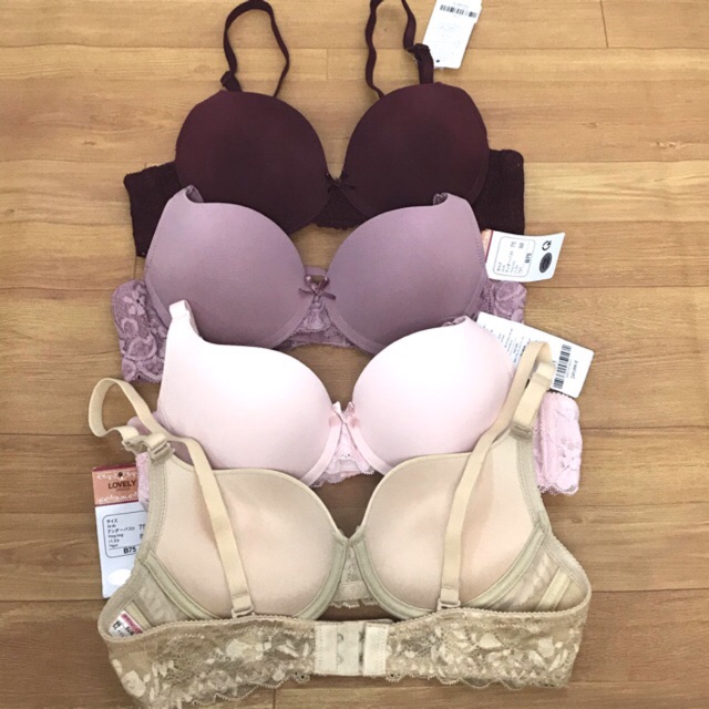 Áo ngực Lovely mút vừa cúp trơn dây ren (Cúp B)