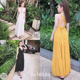 Đầm maxi đan dây lưng