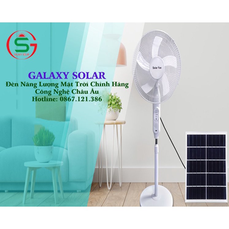 Quạt Cây Tích Điện Năng Lượng Mặt Trời Solar fan, 15W, Điện Áp DC 12V/AC, Tiết Kiệm Điện, Bảo Vệ Môi Trường/GLOBAL SOLAR