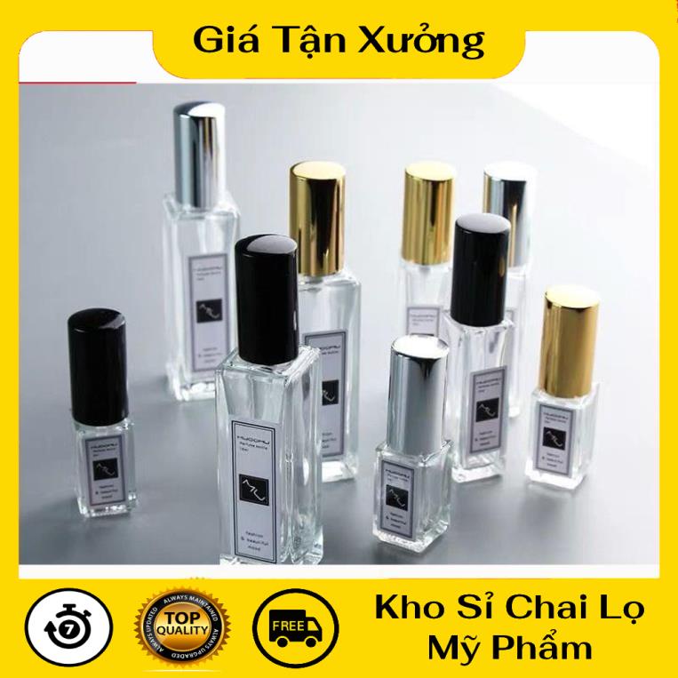 [TRÙM SỈ] [Combo 10sp] Lọ Chiết Nước Hoa ❤ Lọ đựng dầu thơm vuông 25ml,20ml,10ml,5ml, phụ kiện du lịch