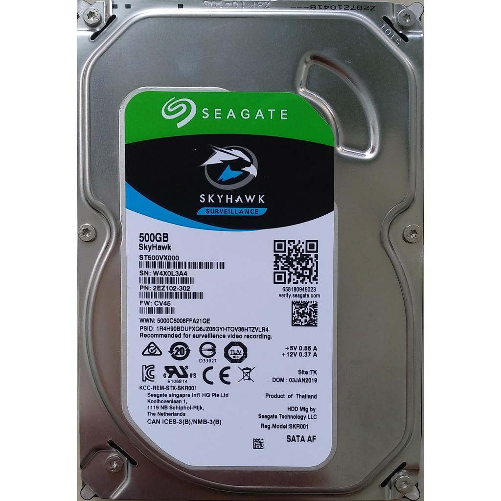 Ổ cứng Chuyên dụng Camera giám sát Seagate Skyhawk 500GB - Bảo hành 36 tháng 1 đổi 1