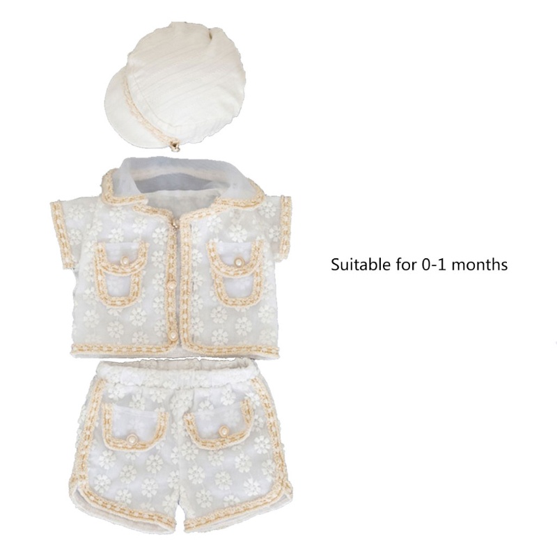 Set Áo Liền Quần + Quần Short + Mũ Beanie Dùng Làm Đạo Cụ Chụp Ảnh Cho Bé