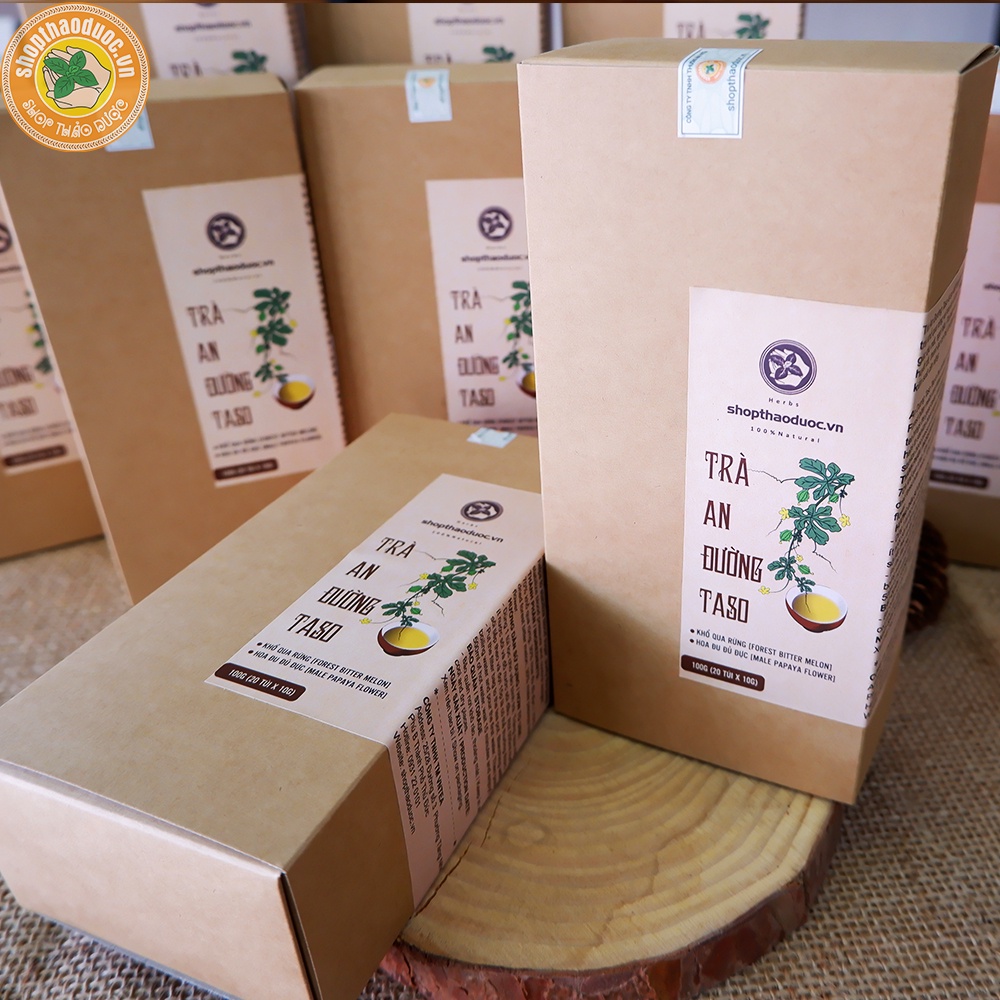 Trà Túi Lọc An Đường Taso  - Kết Hợp Khổ Qua Rừng, Hoa Đu Đủ Đực - Ổn Định Đường Huyết, Tăng Insulin