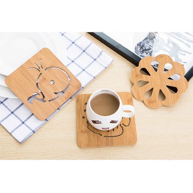 Set 4 miếng lót nồi bằng gỗ tre cách nhiệt
