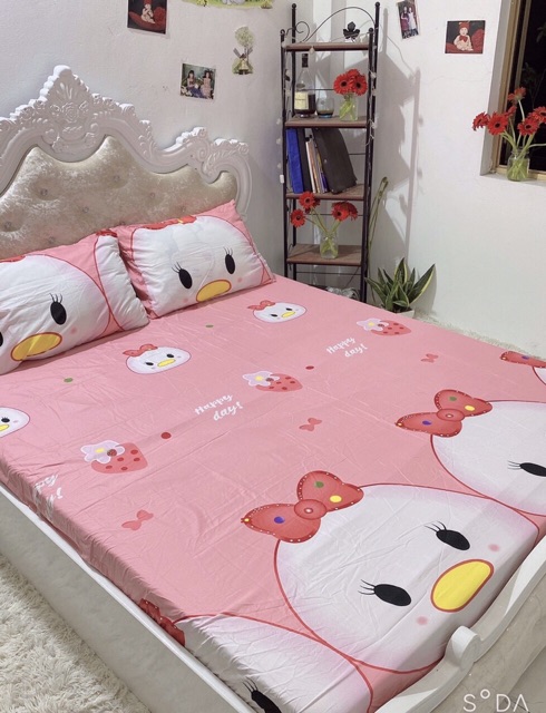 Sét 3 món ga gối cotton đũi ( chat gửi mẫu)