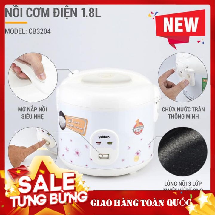 Nồi Cơm Điện 1.8L GS CB3204 Nấu Cơm Ngon, Chín Đều - Bảo hành 12 tháng | BigBuy360 - bigbuy360.vn