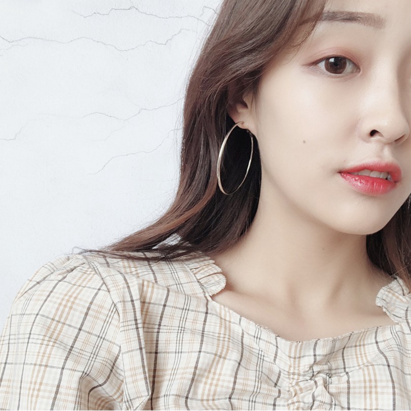 Khuyên tai hình tròn lớn của phụ nữ💕 Trang sức 💕 Bông Tai