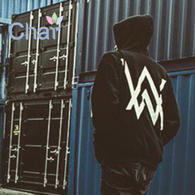 Áo khoác tay dài có nón in chữ Alan Walker thời trang Hàn Quốc