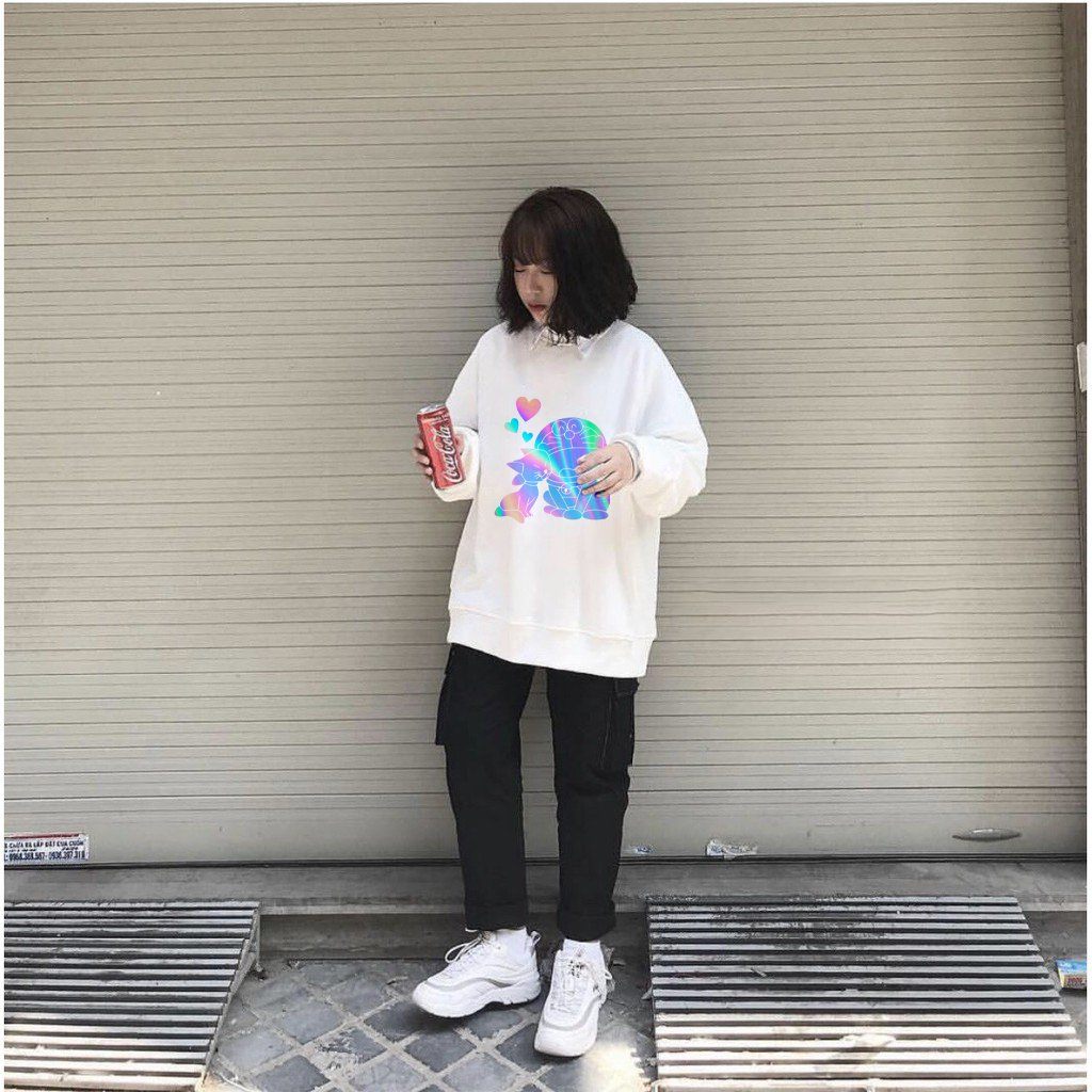 Áo Sweater💖FREESHIP💖 Doremon Tán Gái Phản Quang, áo thun nam, áo thun nữ, thấm hút mồ hôi tốt, mềm mại, thông thoáng | BigBuy360 - bigbuy360.vn