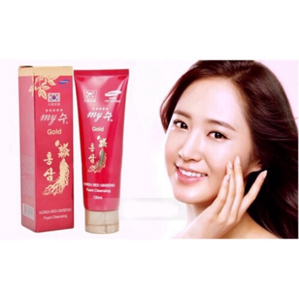 Sữa Rửa Mặt Hồng Sâm Đỏ Hàn Quốc My Gold Korea Red Ginseng Foam Cleansing 130ml Chính Hãng - Sữa Rửa Mặt Nhân Sâm