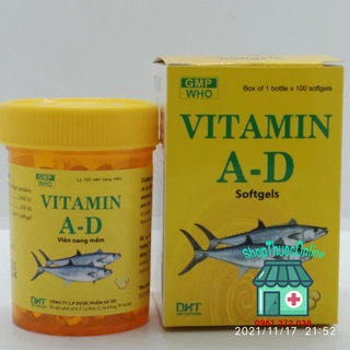 Vitamin A-D dược phẩm Hà Tây lọ 100 viên