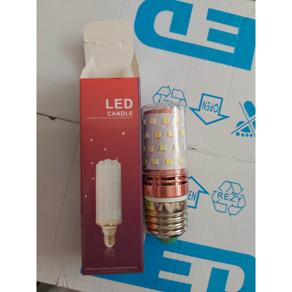 Bóng đèn led trái bắp 3 chế độ (trắng, vàng, trung tính) 12w tiết kiệm điện đuôi E14, E27
