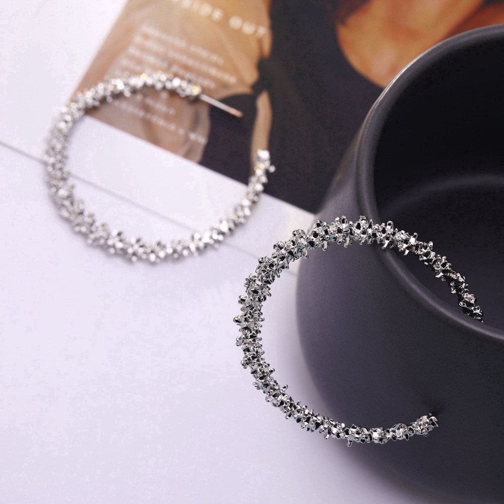 fashion woman Hyperbole Opening circle ear hoop gold silver dangle jewelry gift
