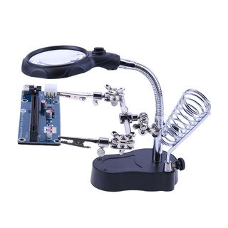 Kính Lúp Để Bàn MG16126 Có Tay Kẹp Có Đèn 4 Trong 1