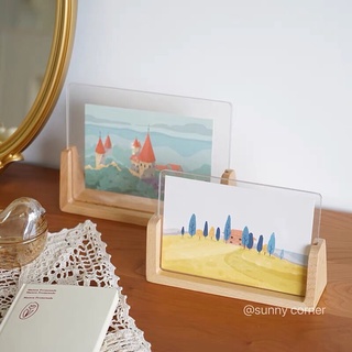 Khung ảnh acrylic trong suốt gỗ rắn hình chữ u sang trọng.