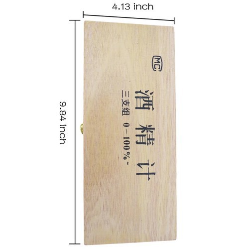 Bộ cồn kế đo nồng độ cồn 0-40-70-100 và đo nhiệt độ - Boconke