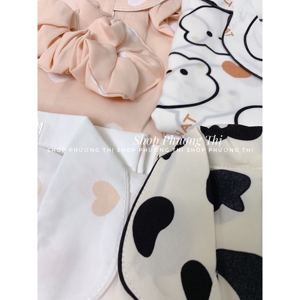 Bộ pizama tặng kèm scrunchies (video/hàng sẵn) | BigBuy360 - bigbuy360.vn