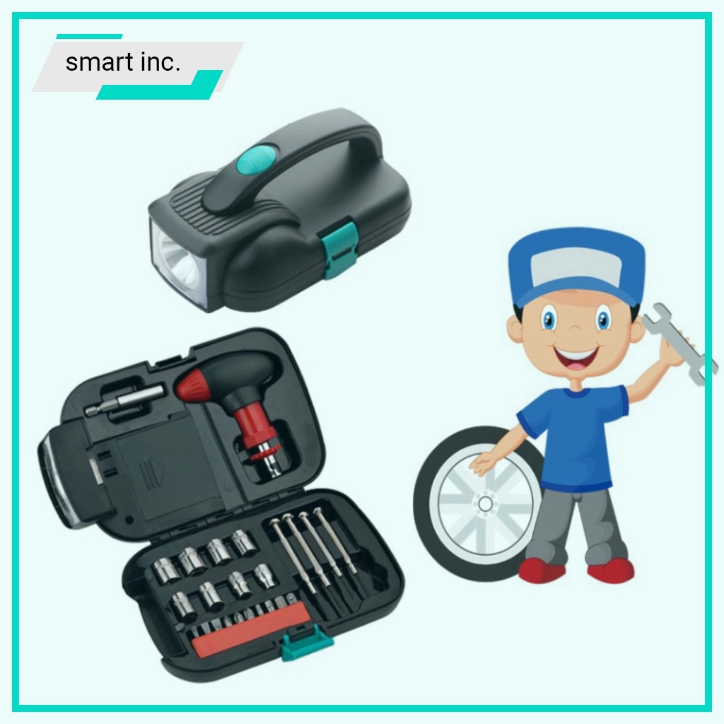 Tua Vít Lục Giác Đồ Nghề Sửa Xe Có Đèn Pin Bộ Dụng Cụ Sửa Chữa Đa Năng 24 Món