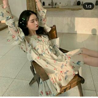 Đầm hoa voan