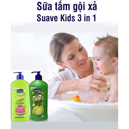 Sữa tắm gội trẻ em Suave Kids 3in1 1.18L Mỹ