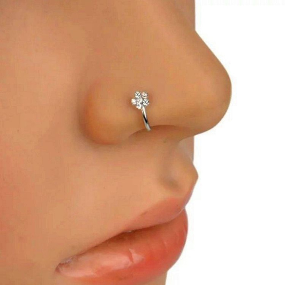 Khuyên Mũi Đính Đá Tạo Hình Bông Hoa Thời Trang Cho Nữ