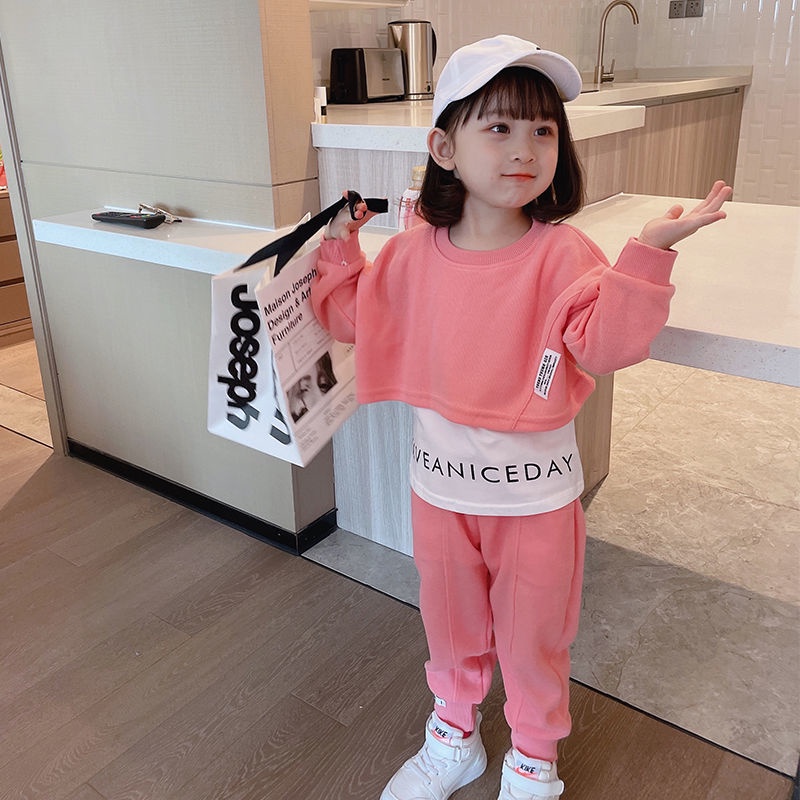 Bộ Đồ Thời Trang Xuân Thu Phong Cách Phương Tây Cho Bé Gái 2021