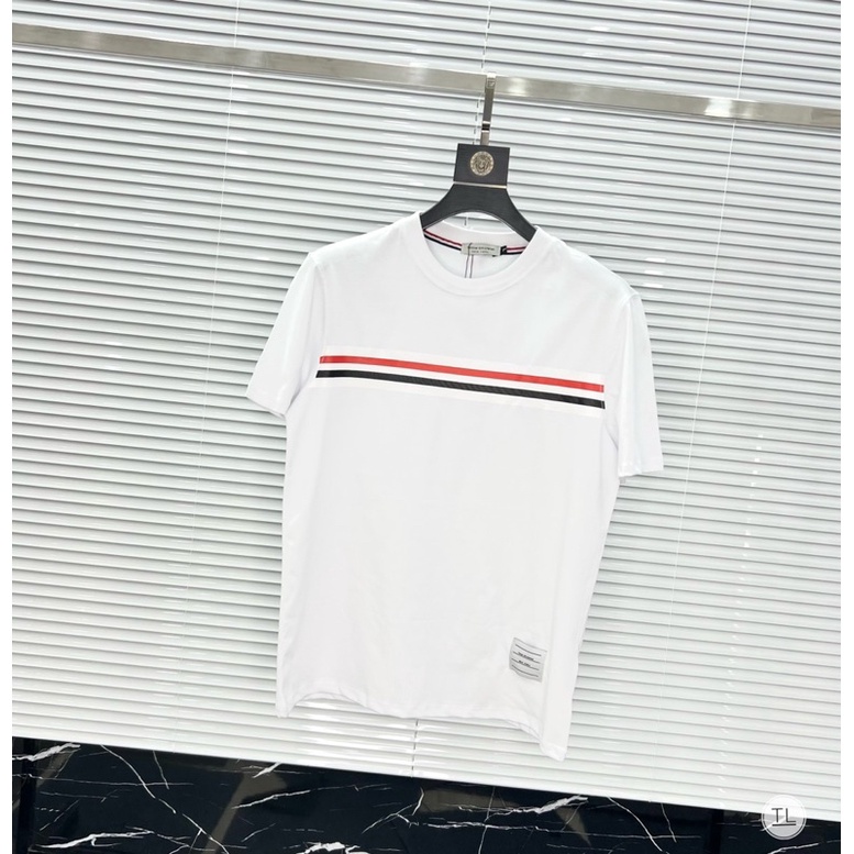 [Sẵn Hàng] Áo Phông Nam Thom Viền Kẻ Ngang Siêu Đẹp - Áo Phông Thom browne Cổ Tròn Co Dãn