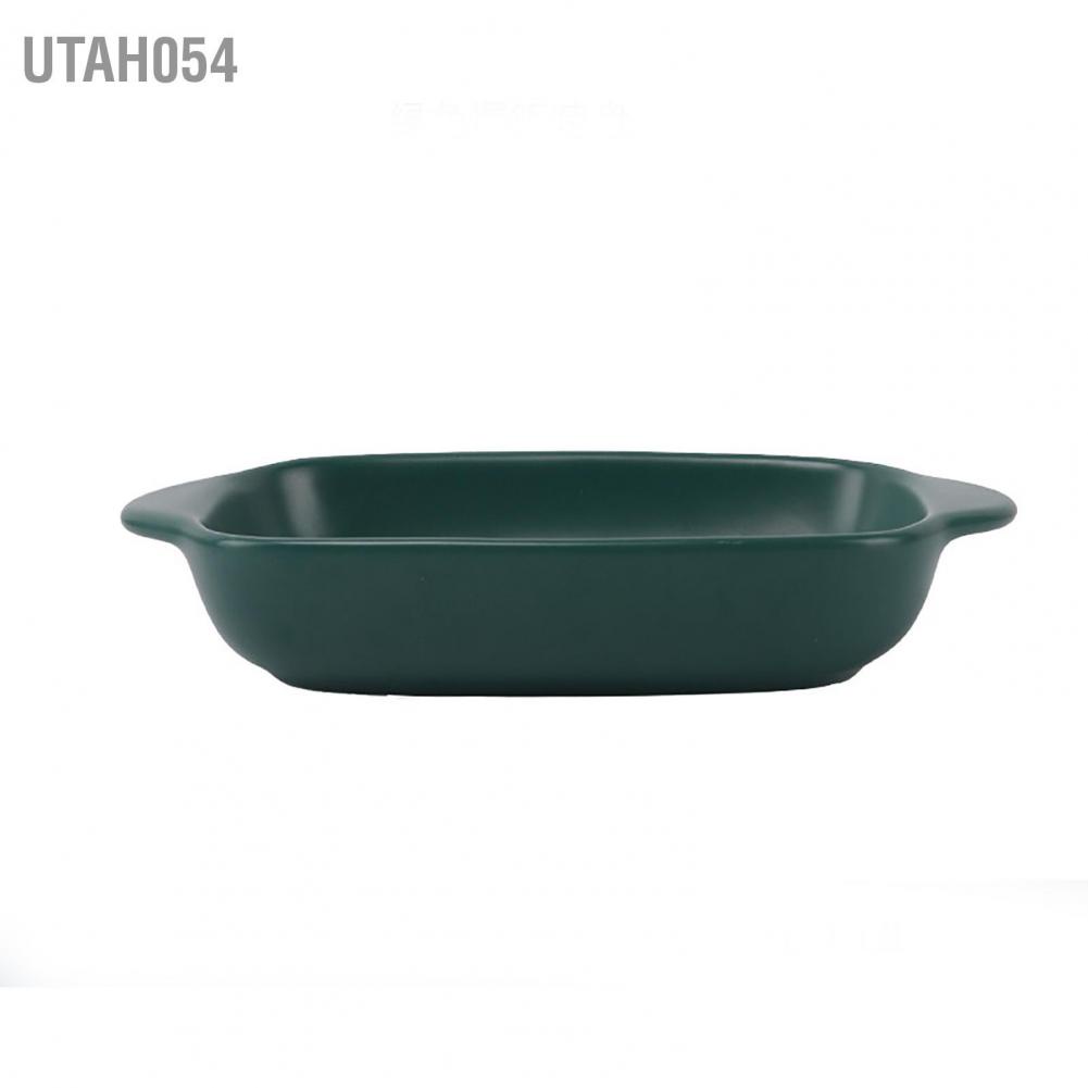 Hàng Sẵn (18*13.5*4cm) Khay chữ nhật sứ, Nướng Bánh,Chịu Nhiệt Đĩa nướng Kết cấu mờ đơn giản Chảo sứ hình chữ nhật cho lò vi sóng【Utah054】