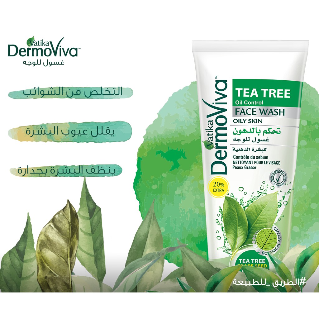 Sữa rửa mặt cho da mụn Dermoviva tea tree oil control 150ml