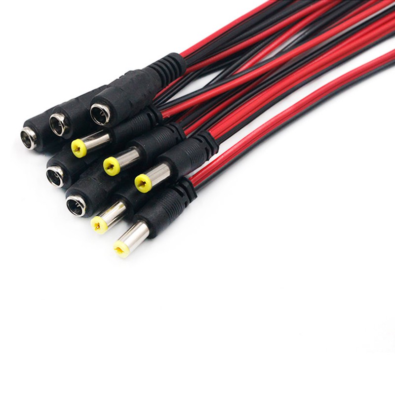 Set 5 dây cáp nguồn DC đầu cắm/ lỗ cắm/ cả đầu cắm và lỗ cắm 5.5x2.1mm 5A tiện lợi