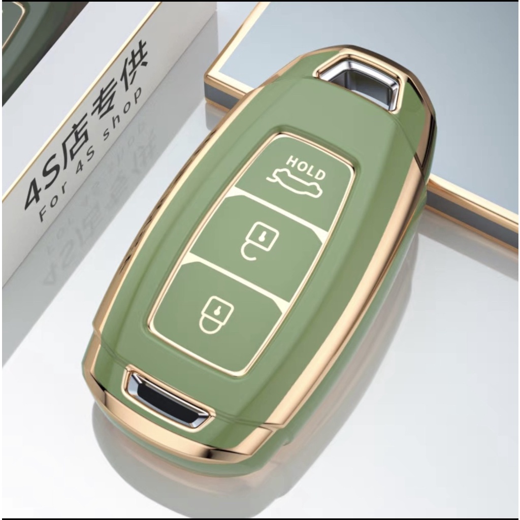 Ốp khóa Hyundai Accent kona santafe 2018 - 2020  loại 3 nút - ốp mạ TPU mới nhất năm 2022 cao cấp sang trọng
