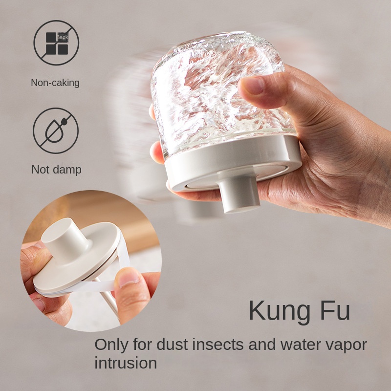Bộ Hộp Thủy Tinh Đựng Gia Vị Có Nắp Đậy Và Muỗng Tiện Dụng Cho Nhà Bếp