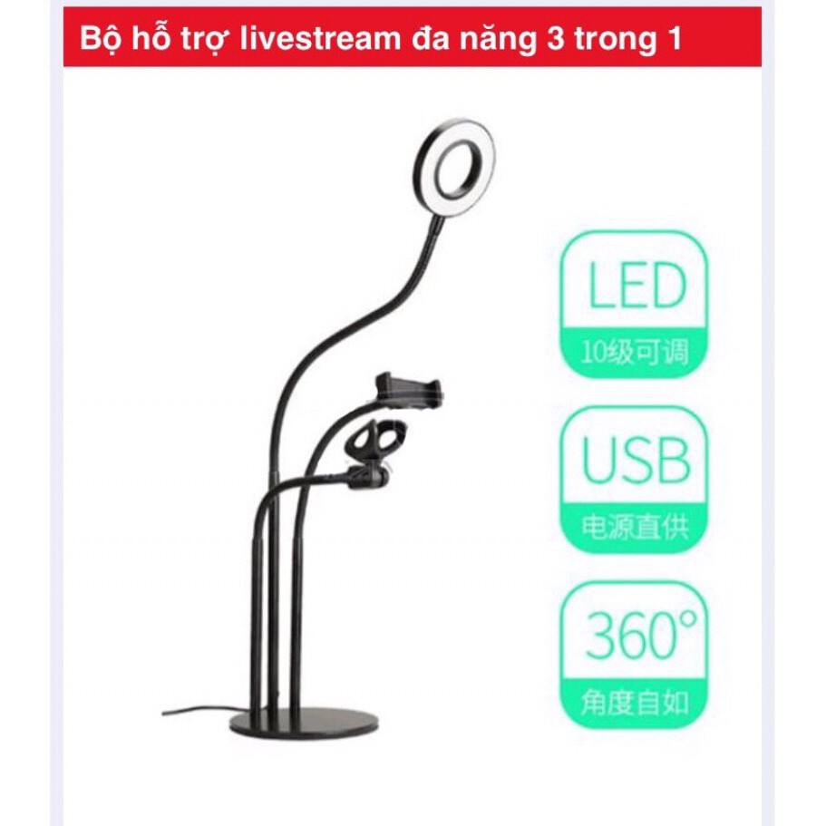 Bộ LiveStream Đa Năng 3 Trong 1 Có Đèn Led Trợ Sáng Cao Cấp HÀNG ĐẸP HÀNG TỐT | WebRaoVat - webraovat.net.vn