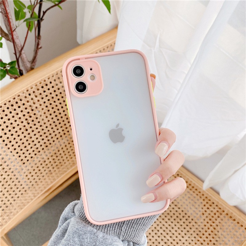 Ốp lưng Iphone lưng nhám viền màu - iphone 6/6plus/6s/6s plus/ 7/ 7plus/ 8/ 8plus/x/xs/ xs max/ 11/ 11 promax/12 /12