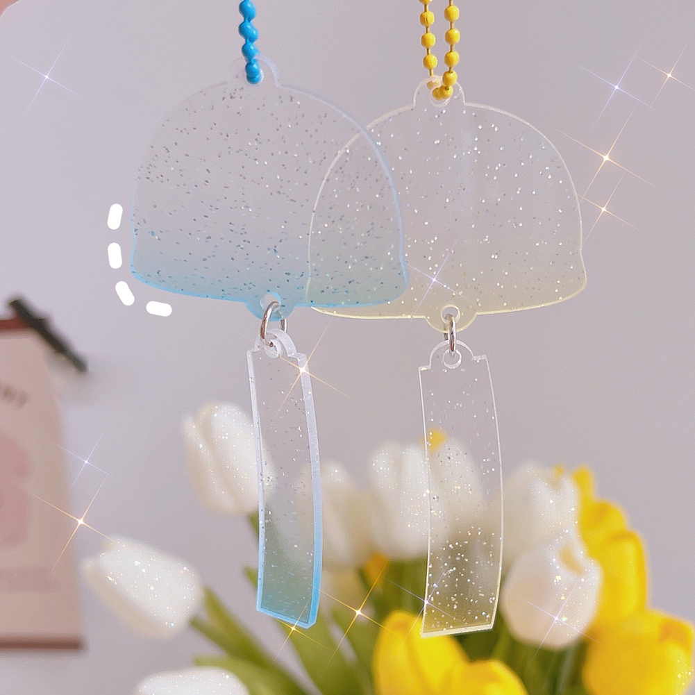 Nhẫn Thủ Công DIY Bằng Acrylic Trong Suốt Phối Tua Rua Màu Gradient Dễ Thương