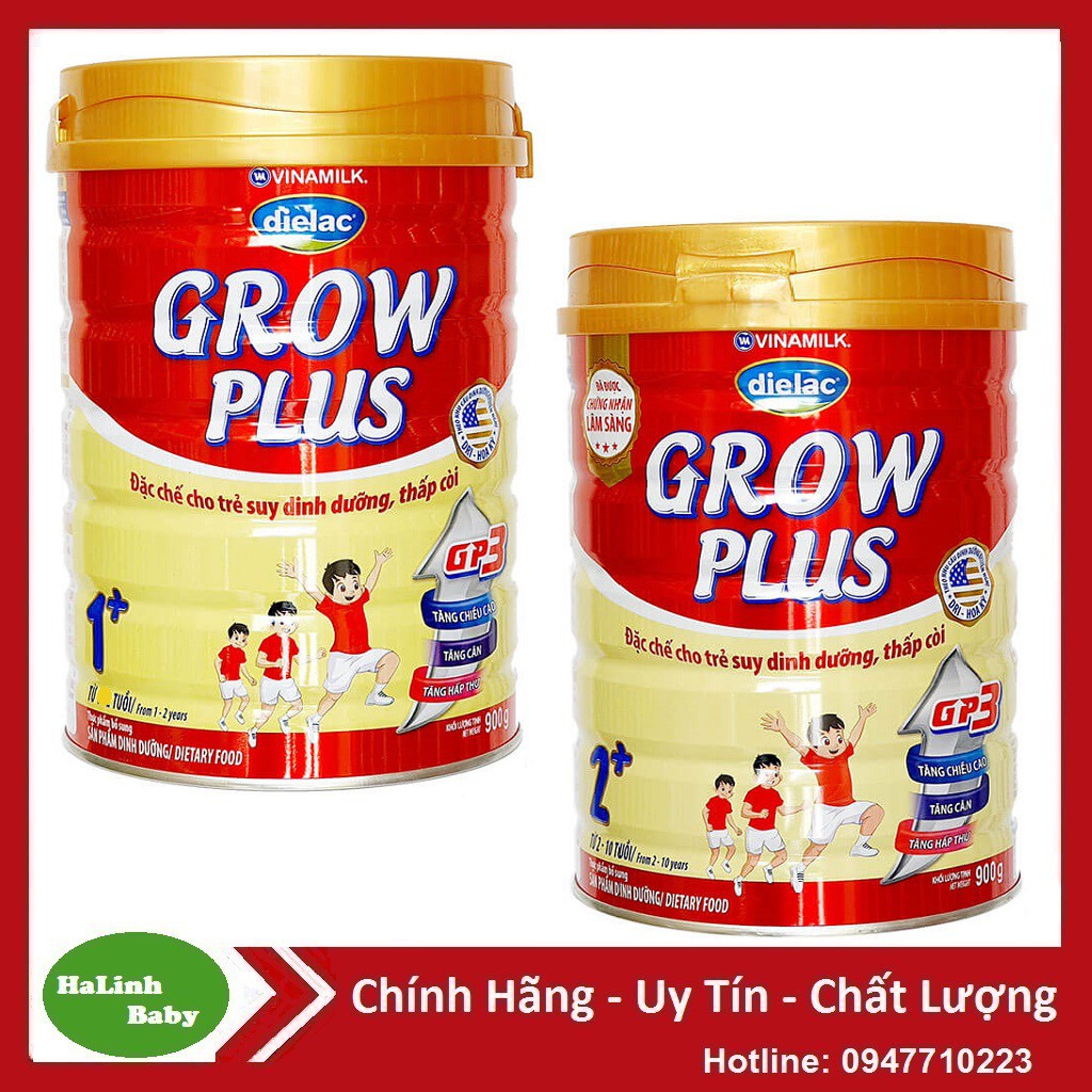 Sữa Vinamilk Dielac Grow plus Đủ Số 1+, 2+ 900g (Date 2022).