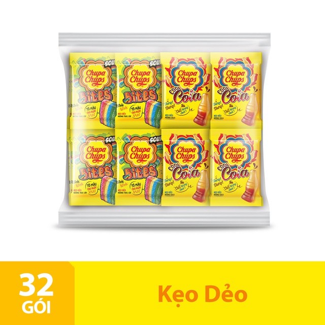 Dây 32 gói Kẹo dẻo Chupa Chups cầu vồng / gấu / Cola