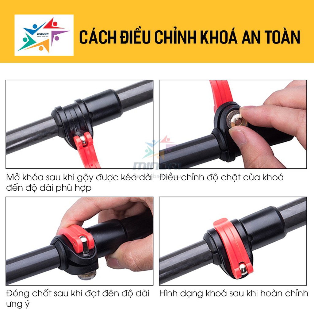 Gậy CARBON Chạy Trail Trekking, Leo Núi Aonijie E4087 - Siêu Nhẹ, Gấp Gọn