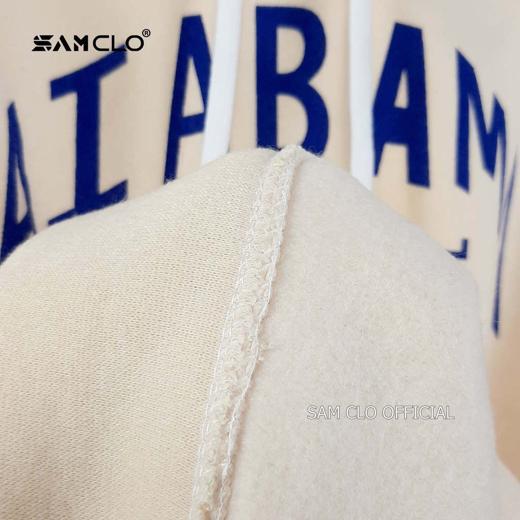 ÁO KHOÁC NỈ nữ SAM CLO freesize hoodie chui có mũ tay dài thu đông dáng unisex in quả bóng aiabama chữ A