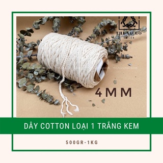 [Mã SKAMLTSM9 giảm 10% đơn 99K] dây thừng se macrame 4mm màu kem cotton