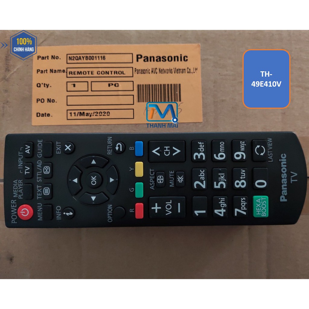 [REMOTE CHÍNH HÃNG] Điều Khiển Tivi Panasonic TH-49E410V