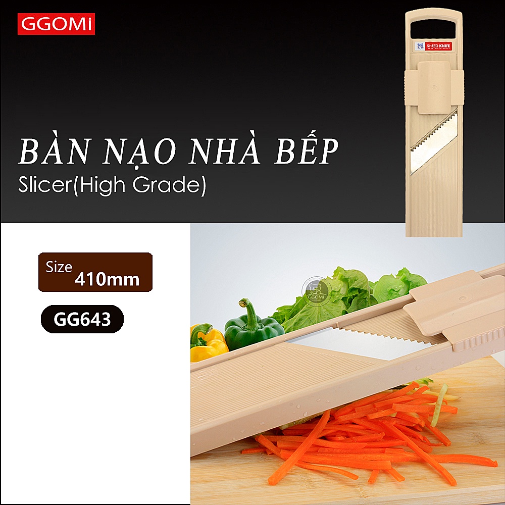 [HÀNG CHÍNH HÃNG]Bàn nạo nhà bếp bằng nhựa ABS dài 41cm, lưỡi bằng thép không gỉ an toàn của GGO0Mi Hàn Quốc GG643