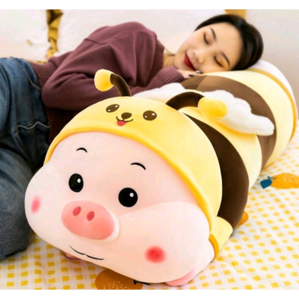 Gấu Bông Heo Ong Biến Hình 1M2 Siêu Cute - Vải Nhung Mềm Mịn Co Giãn 4 Chiều